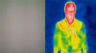Image of a man using a thermal camera