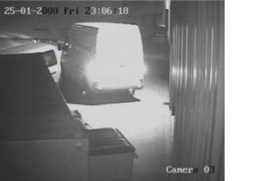 CCTV image of ram raid van