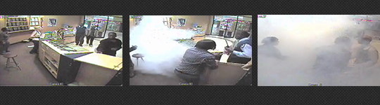 Smoke Screen activating in a jewellery store in South Africa
